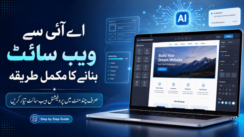 اے آئی سے ویب سائٹ بنانے کا مکمل طریقہ — صرف چند منٹ میں پروفیشنل ویب سائٹ تیار کریں
