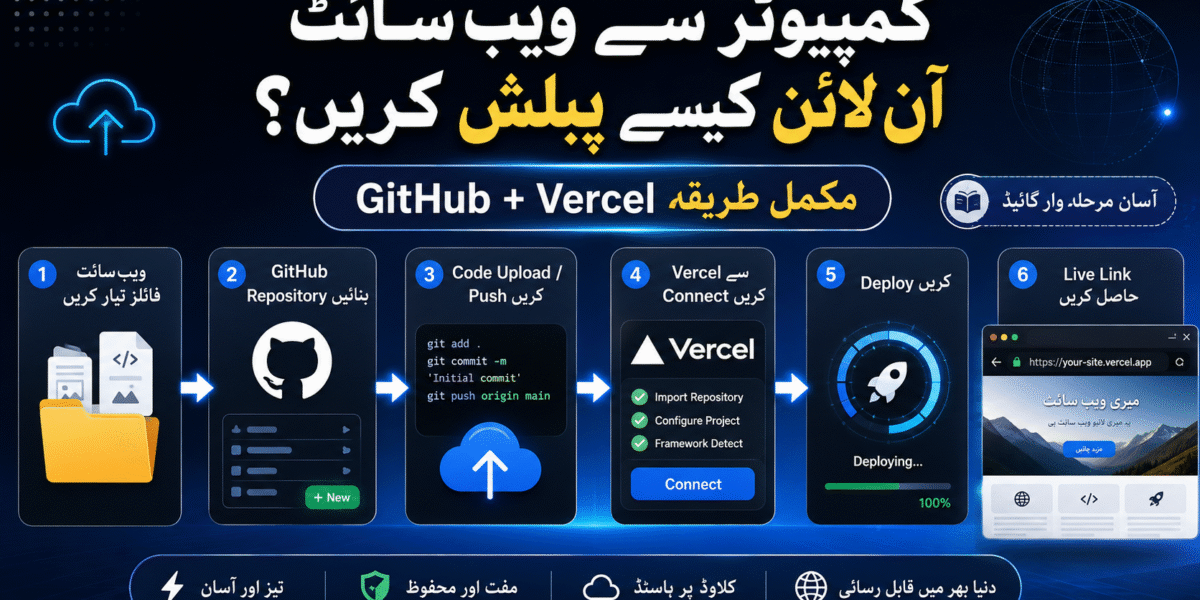 GitHub اور Vercel کی مدد سے لوکل ویب سائٹ کو آن لائن پبلش کرنے کا طریقہ