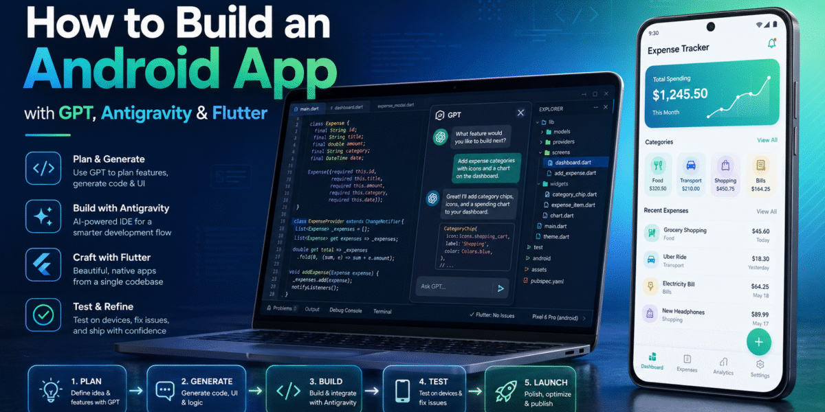 How to Build an Android App with GPT, Antigravity and Flutter: A Complete Beginner’s Guide