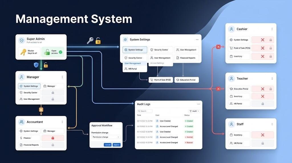 Management System Security | User Roles, Permissions اور Access Control