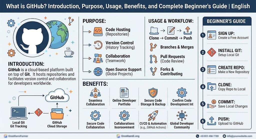 What is GitHub? Introduction, Purpose, Usage, Benefits, and Complete Beginner’s Guide