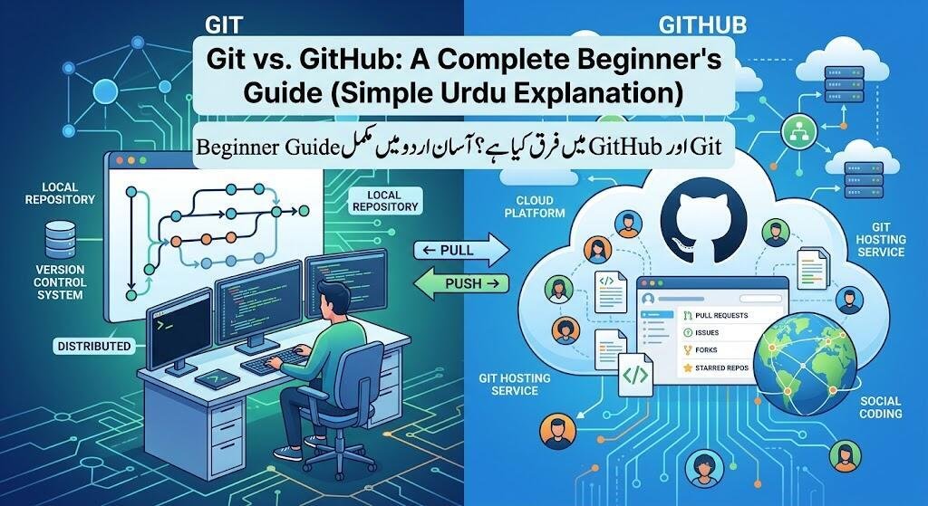 Git vs GitHub: A Complete Beginners Guide in Urdu